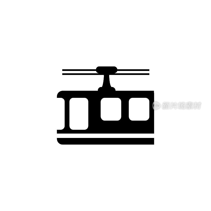 Suspension railway vector icon. Isolated railway train flat emoji, emoticon symbol - Vector